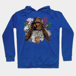 Sea Turtle Swimming in Coral Reef Hoodie